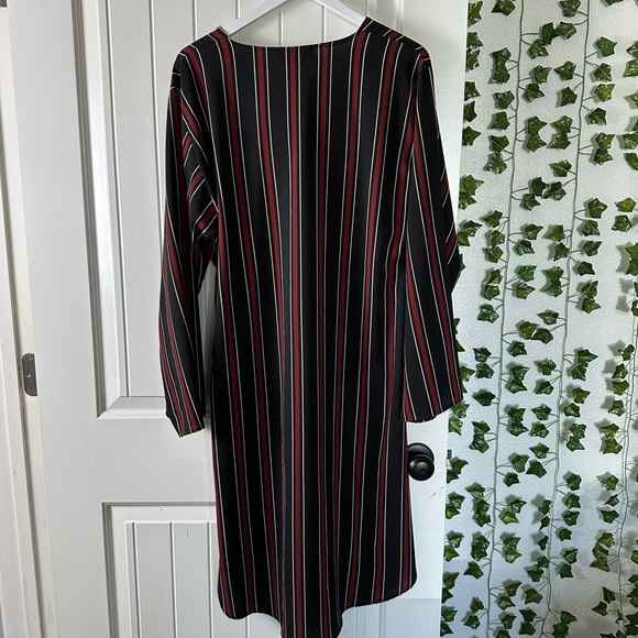 L&B western chic black and red striped flare sleeved duster cardigan size medium - Picture 5 of 7